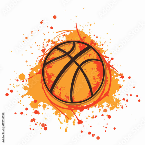 Basketball grunge background vector illustration (2)