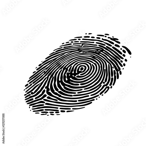 Fingerprint outline perspective silhouette vector illustration (3)