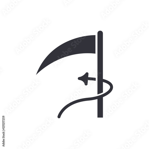Devil scythe solid icons, minimalist vector illustration ,simple transparent graphic element .Isolated on white background