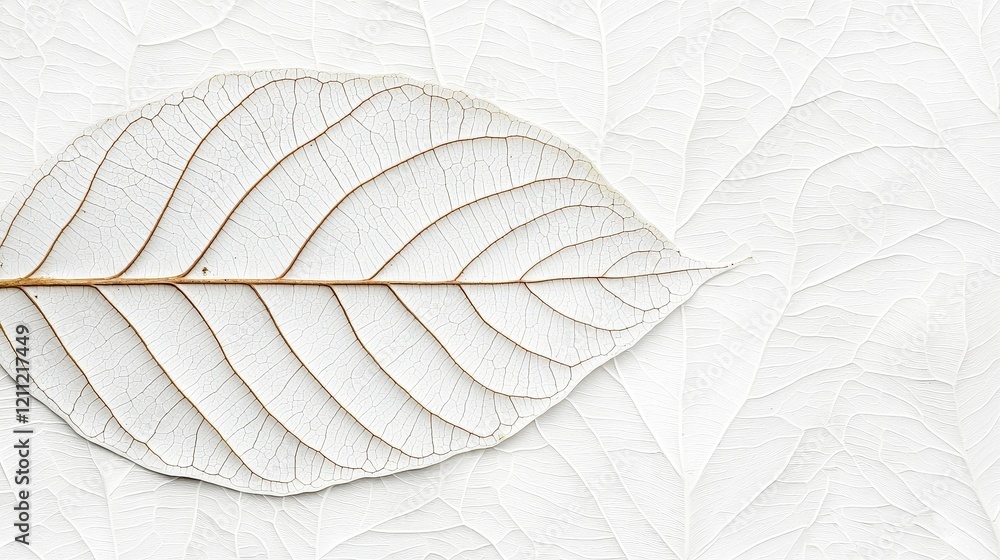 Obraz premium Delicate translucent leaf against a subtle textured background for natural and organic design concepts