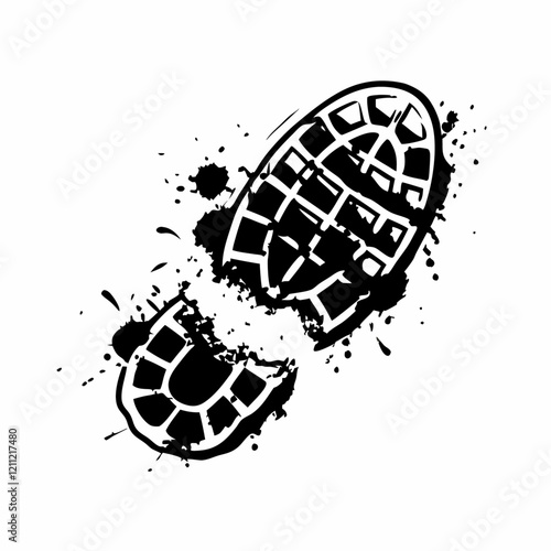 Grunge shoes background vector illustration (1)