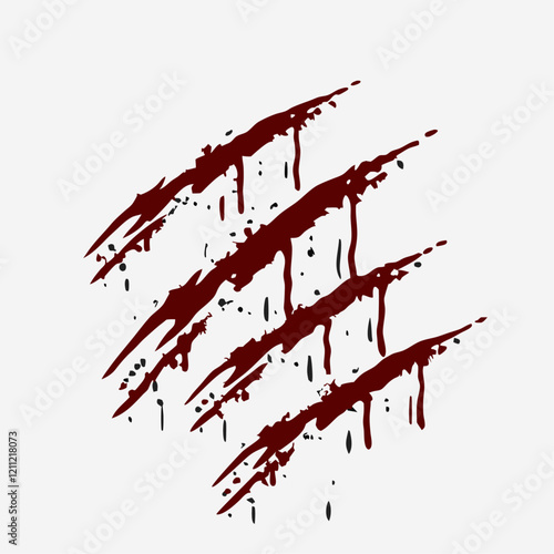 Scratched claws blood surface background vector illustration (3)