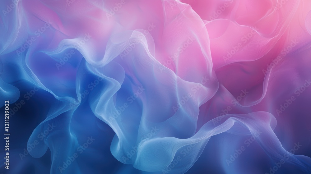 Obraz premium Soft Flowing Abstract Fabric in Pink and Blue Tones with Gentle Movement