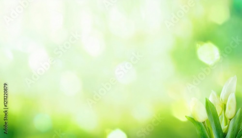 serene green and white bokeh light background with soft blurred nature tones, perfect for design, presentation, or digital art

