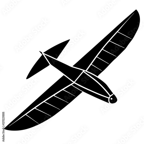 Graceful Glider Silhouette on White