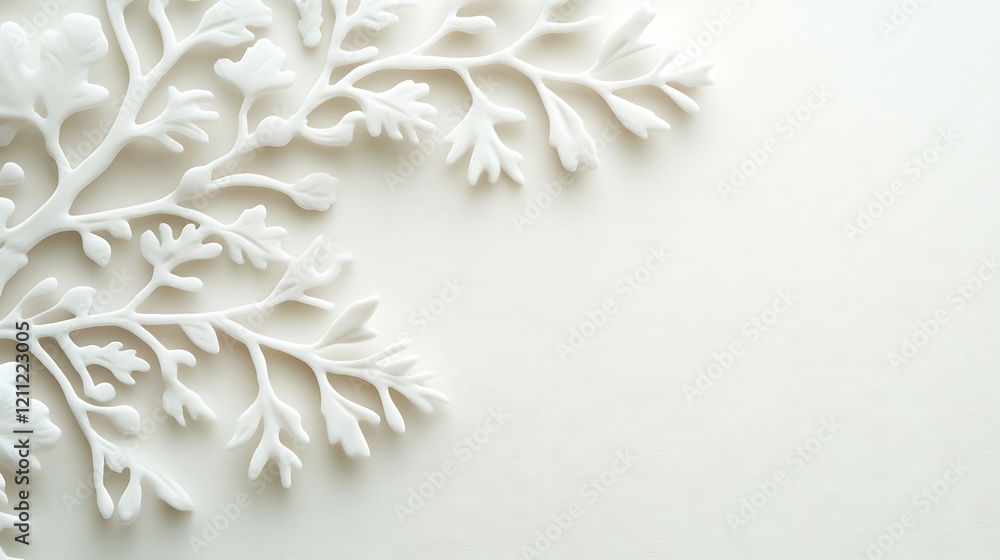 White Floral Design on a Light Background White Floral Design on a Light Background