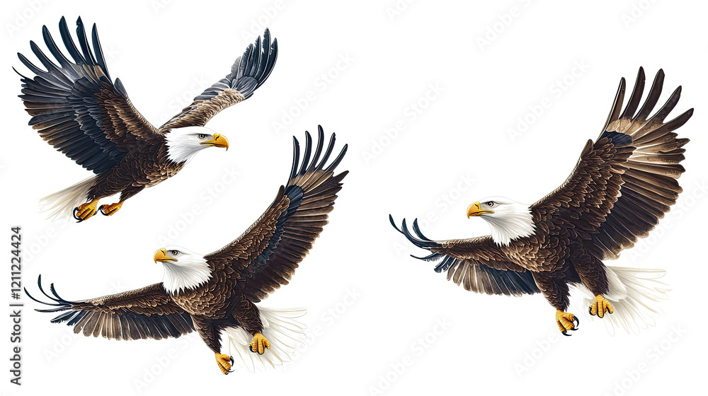 Fototapeta premium Eagle Art on Transparent Background Generative AI