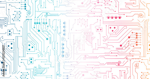 High tech technology geometric and connection system background with digital data abstract