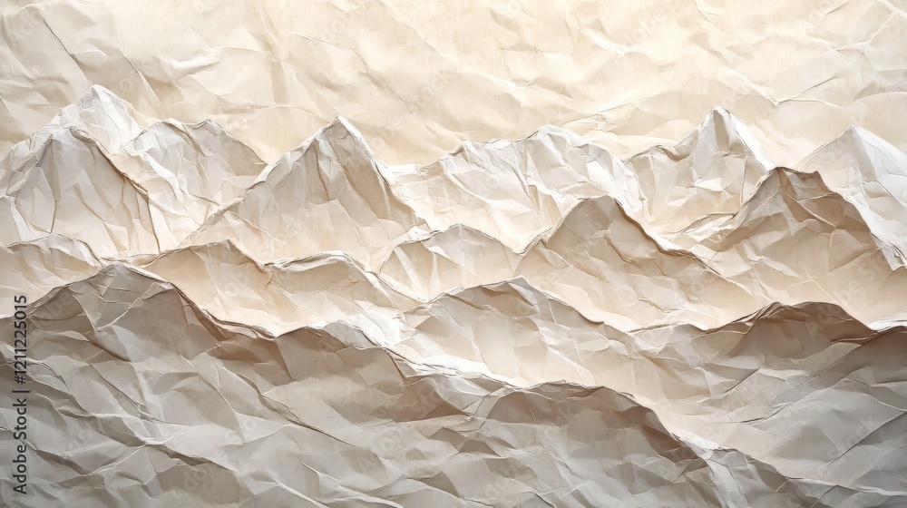 Obraz premium Crumpled paper mountain range art