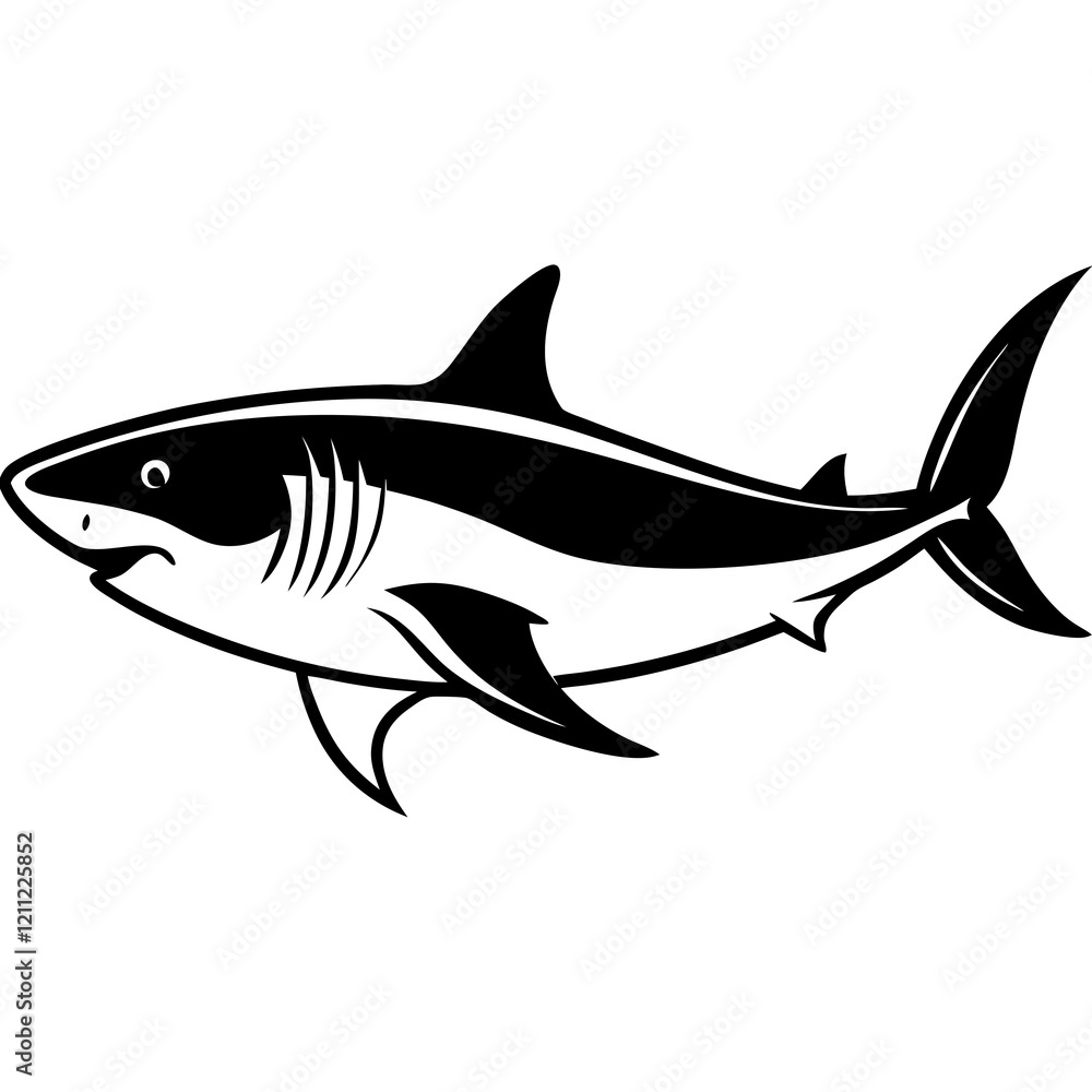 Majestic Great White Shark Silhouette Majestic Great White Shark Silhouette