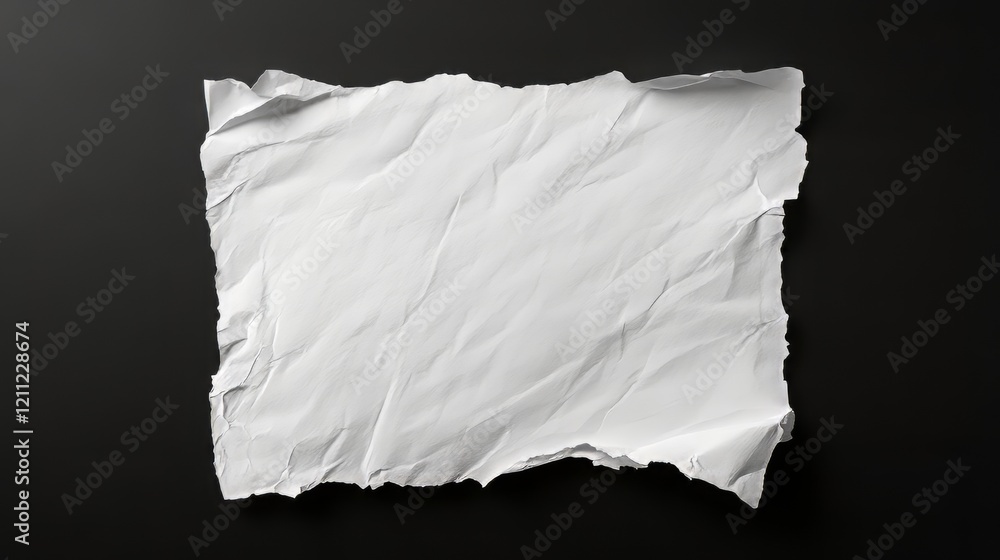 Obraz premium Torn white paper on black background