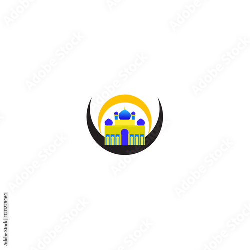 Mosque vector logo with full color