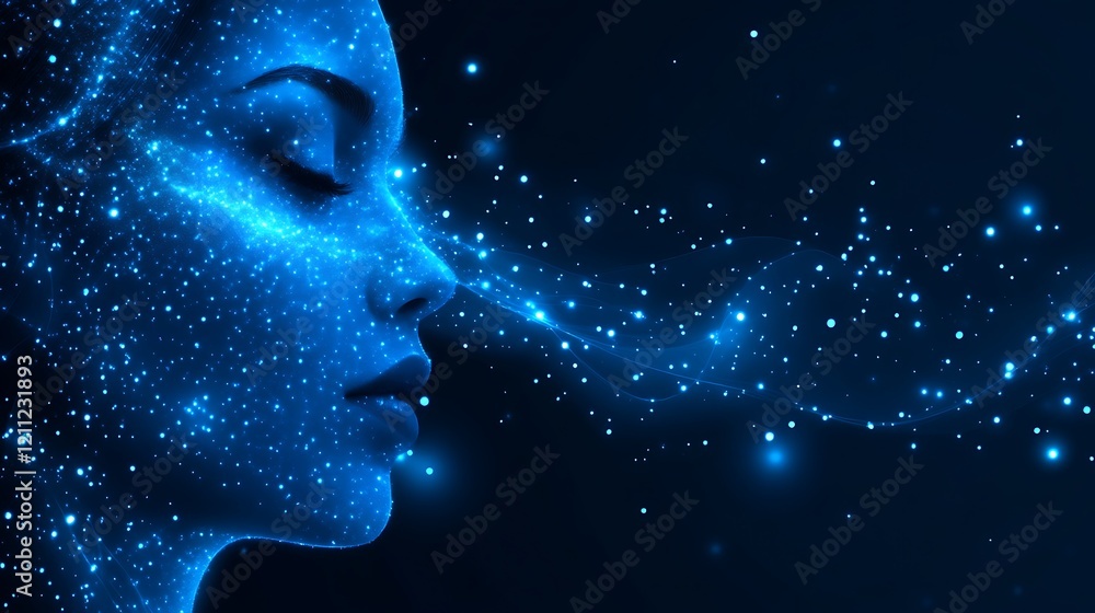 Abstract Stellar Dust Forms a Womans Face Abstract Stellar Dust Forms a Womans Face