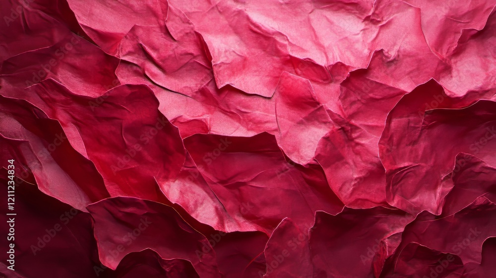 Fototapeta premium Abstract red crumpled paper texture