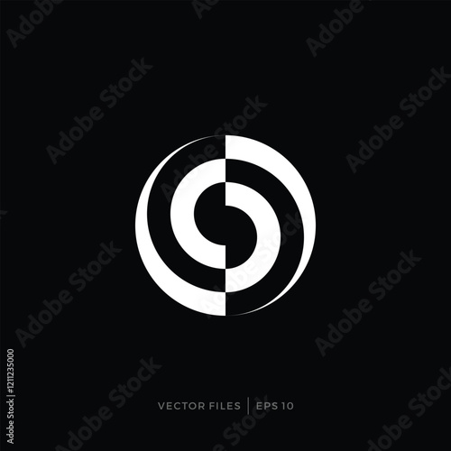 simple logo design with OS SO initials with a rotating circle