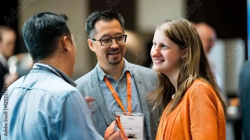 Engaging networking event with lively conversations and smiles