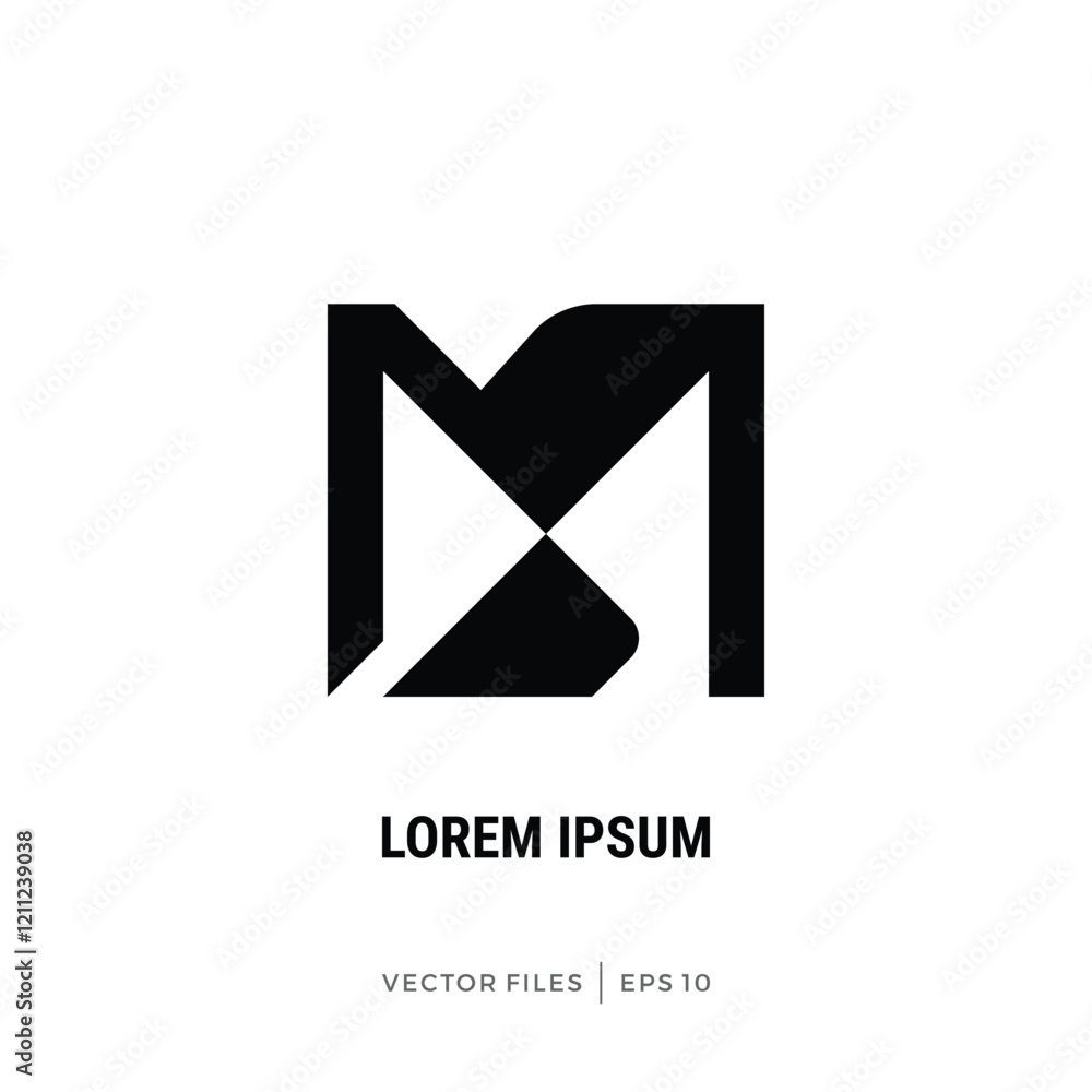 Naklejka premium simple MS SM monogram initials design logo