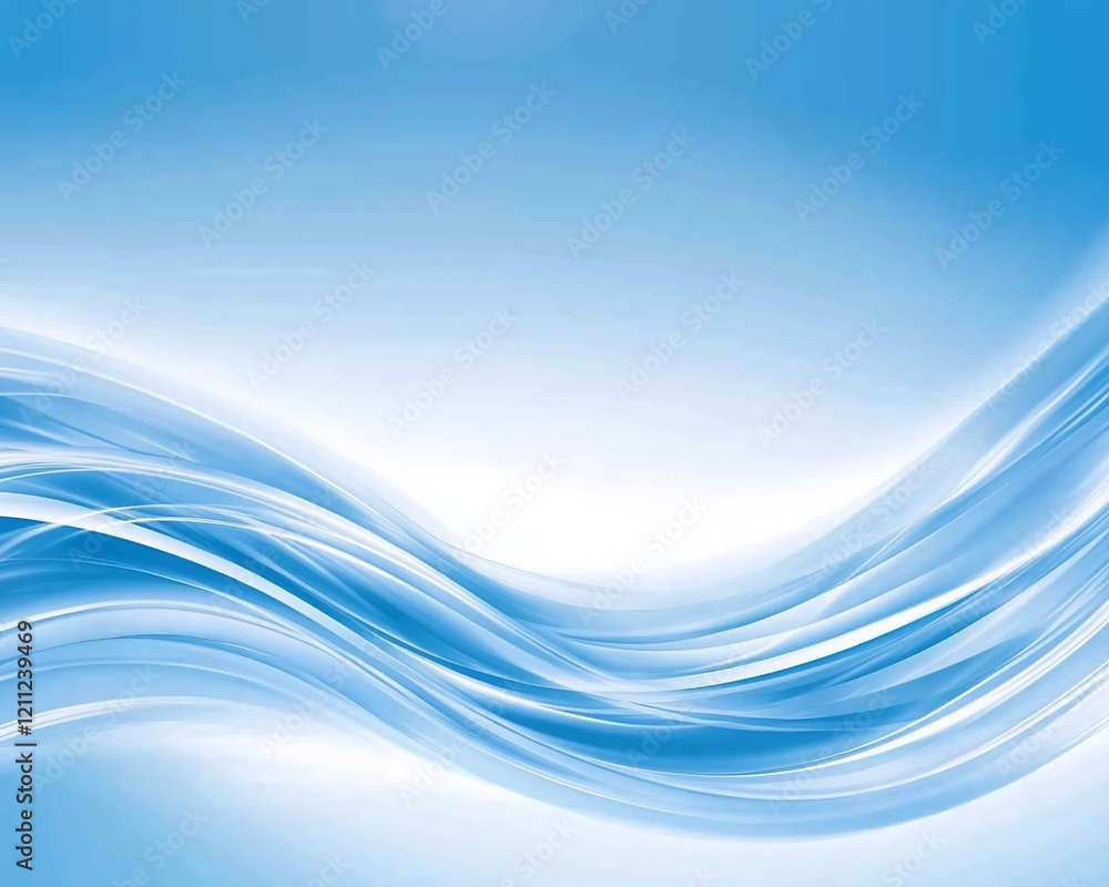 Fototapeta premium Abstract blue wave design, background, website.