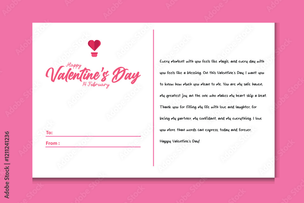 Valentine's Day simple greeting card Valentine's Day simple greeting card