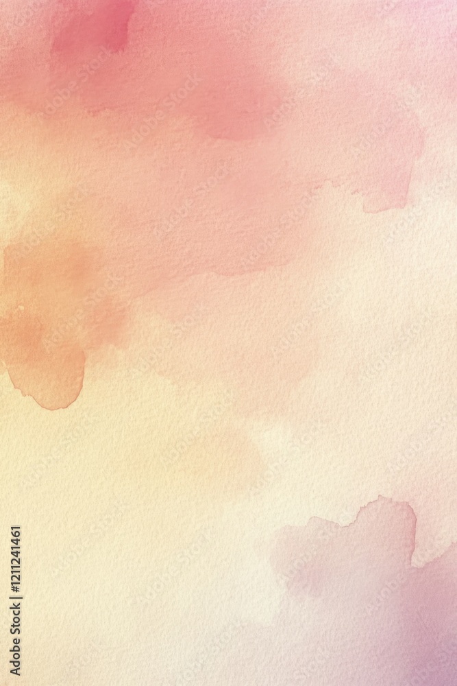 Obraz premium Pastel Watercolor Abstract Painting: Dreamy Hues of Peach, Pink, and Yellow