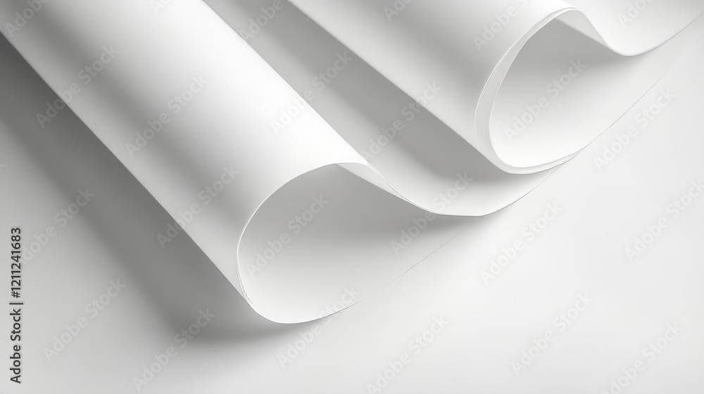 Abstract white paper curves and folds Abstract white paper curves and folds