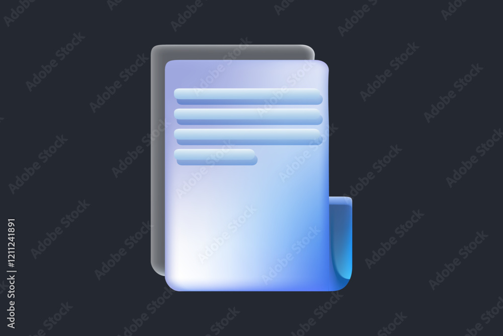 Modern documents and files vector trend icon in style of glassmorphism with gradient, blur and transparency. Glassmorphism paper document, paperwork sign, information storage. Modern documents and files vector trend icon in style of glassmorphism with gradient, blur and transparency. Glassmorphism paper document, paperwork sign, information storage.