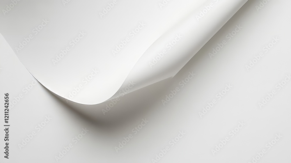 Curved white paper on white background Curved white paper on white background