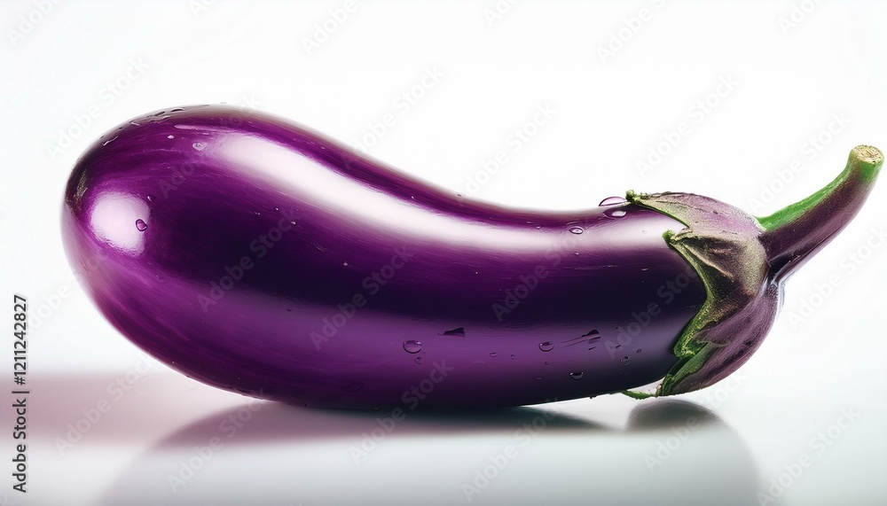 Single Fresh Eggplant Isolated on White Single Fresh Eggplant Isolated on White