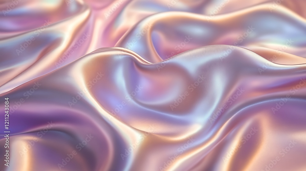 Fototapeta premium Iridescent Pastel Silk Fabric Draped Softly