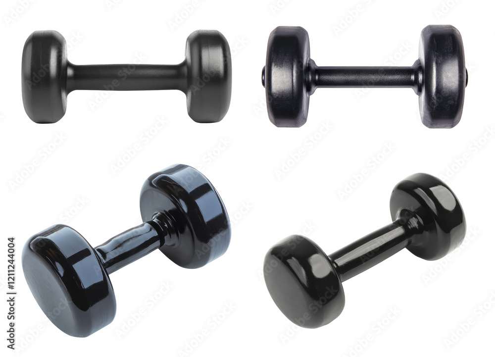 Black dumbbell isolated on transparent background Black dumbbell isolated on transparent background