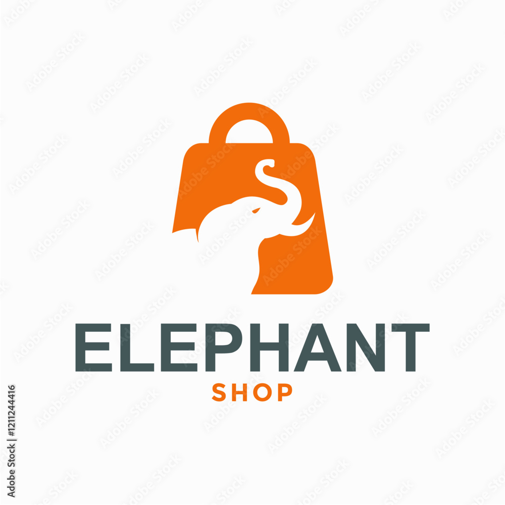 elephant shop simple logo in negative space elephant shop simple logo in negative space
