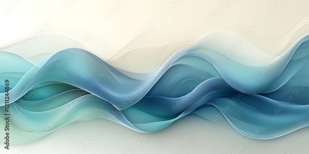 Serene Blue Wave Abstract: A Flowing, Tranquil Artwork Serene Blue Wave Abstract: A Flowing, Tranquil Artwork