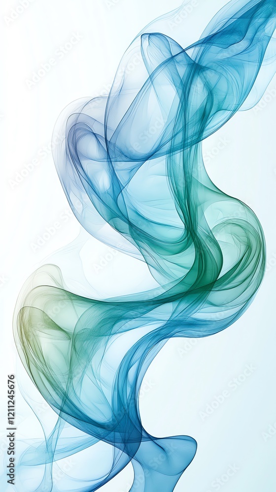 Serene Blue and Green Abstract Swirls: A Dreamlike Art Print Serene Blue and Green Abstract Swirls: A Dreamlike Art Print