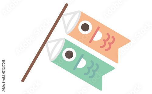 シンプルでかわいい鯉のぼりのイラスト