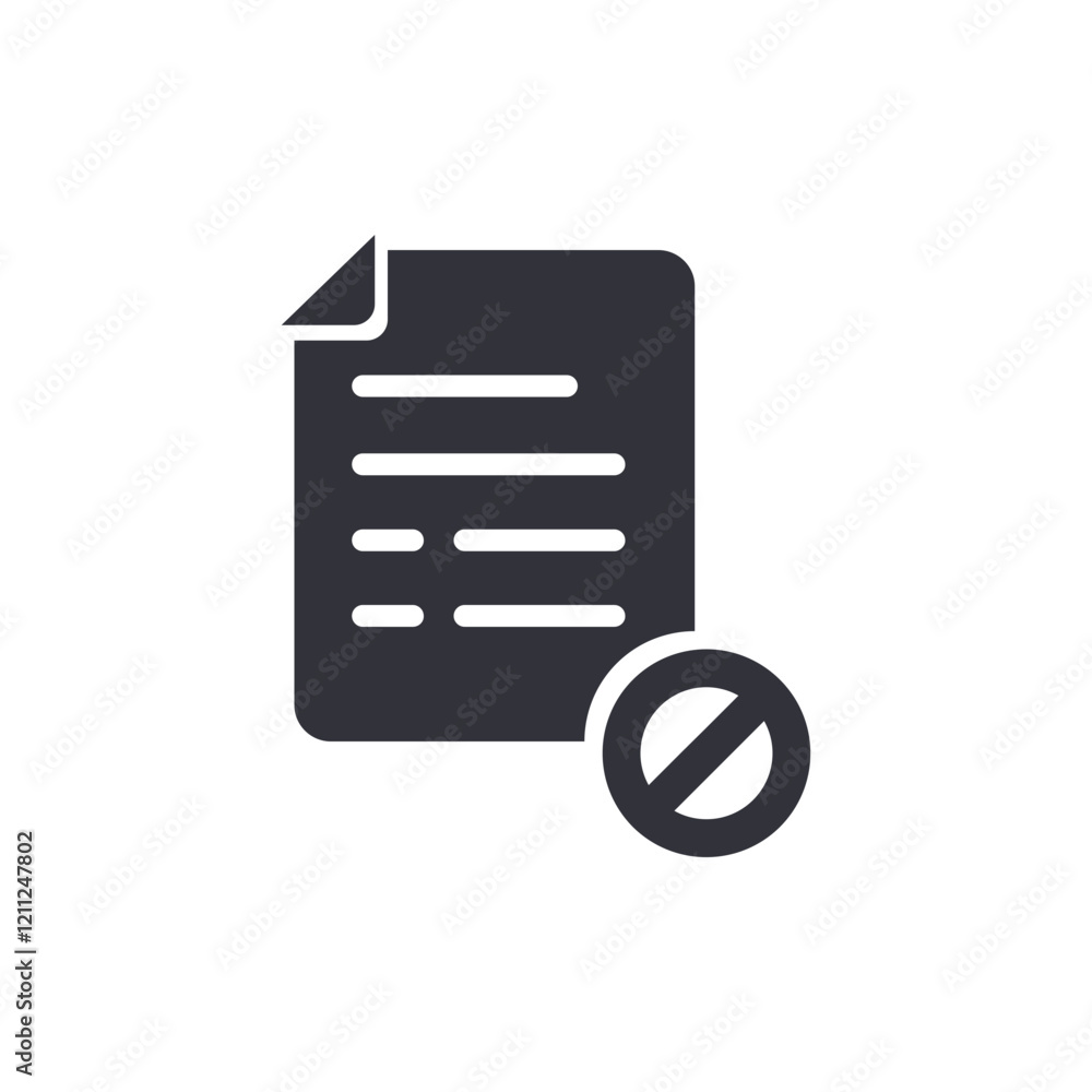 Rejected file solid icons, minimalist vector illustration ,simple transparent graphic element .Isolated on white background Rejected file solid icons, minimalist vector illustration ,simple transparent graphic element .Isolated on white background