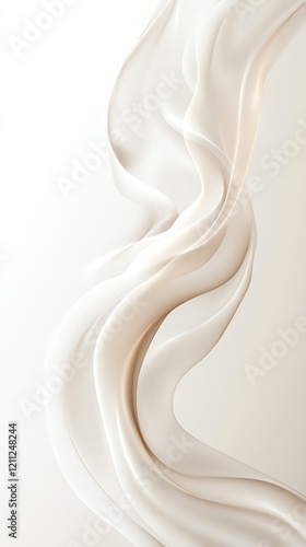Elegant Cream Silk Swirls: A Serene Abstract Composition