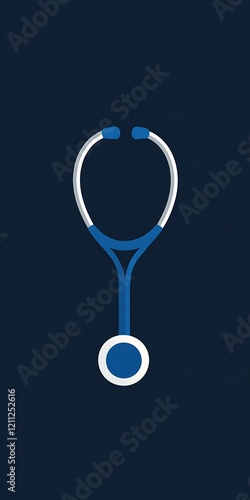 Wallpaper Mural minimalist digital illustration featuring a stethoscope on a solid dark blue background centrally positioned with a simple and clean design Torontodigital.ca