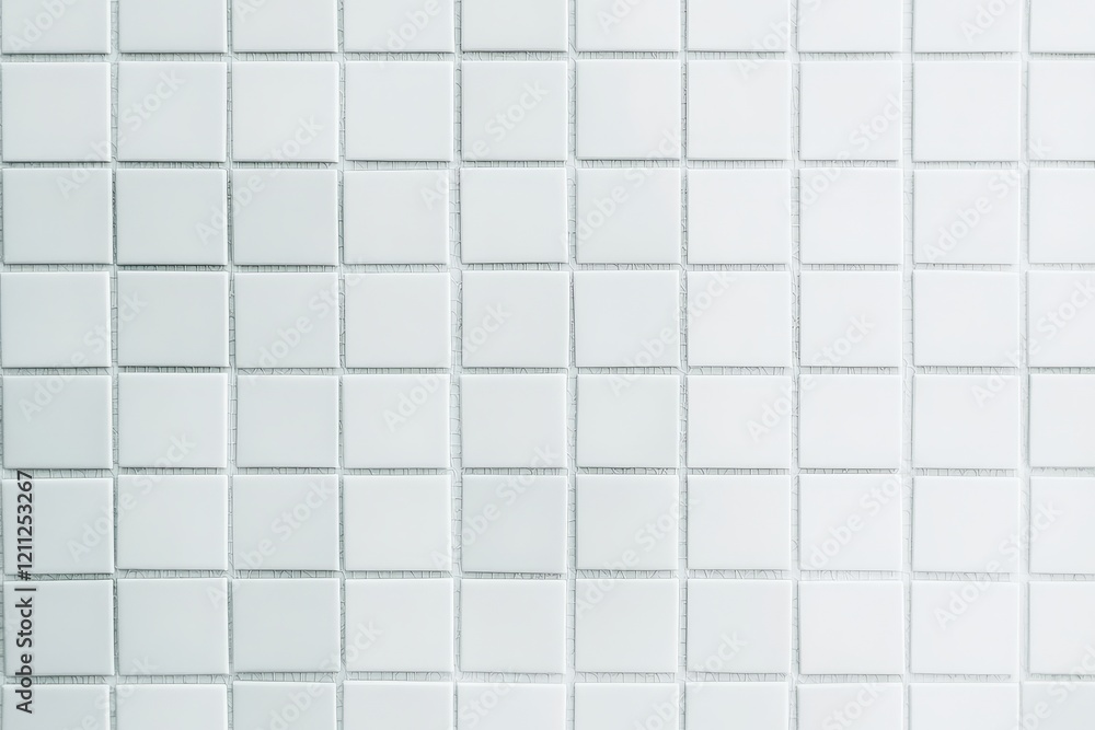 A smooth, light-colored tiled wall featuring a grid of small square tiles arranged evenly. A smooth, light-colored tiled wall featuring a grid of small square tiles arranged evenly.
