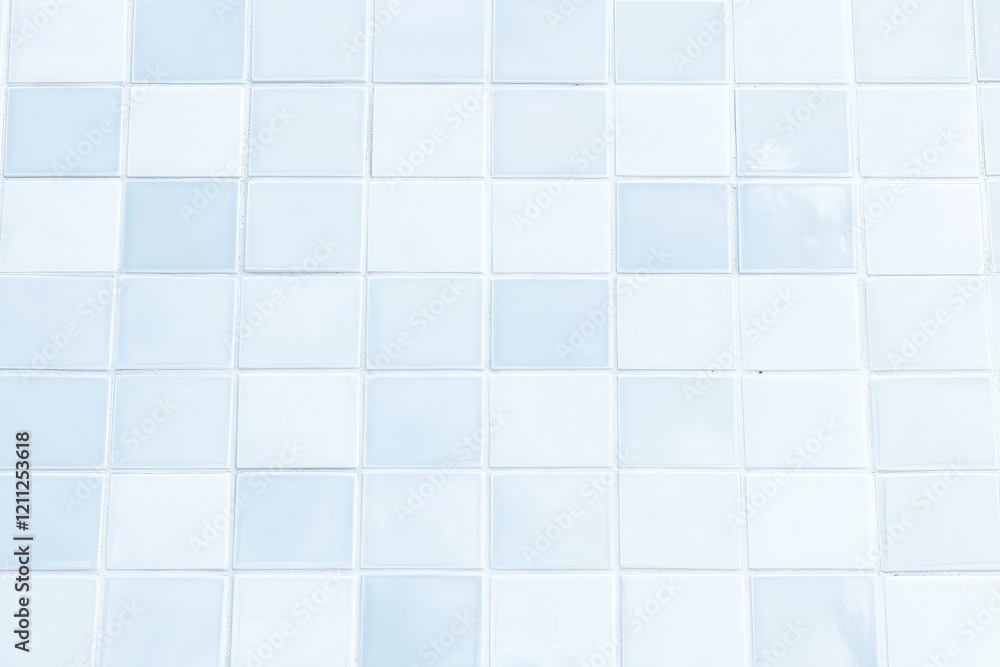 A seamless pattern of light blue and white square tiles, creating a clean and modern aesthetic ideal for interior design. A seamless pattern of light blue and white square tiles, creating a clean and modern aesthetic ideal for interior design.