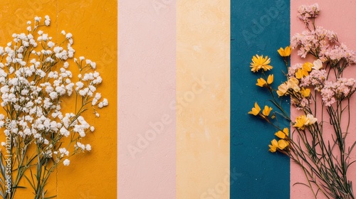 Colorful Floral Arrangement on Textured Background