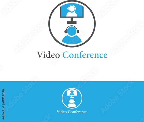 Video chat logo video camera talk logo design
