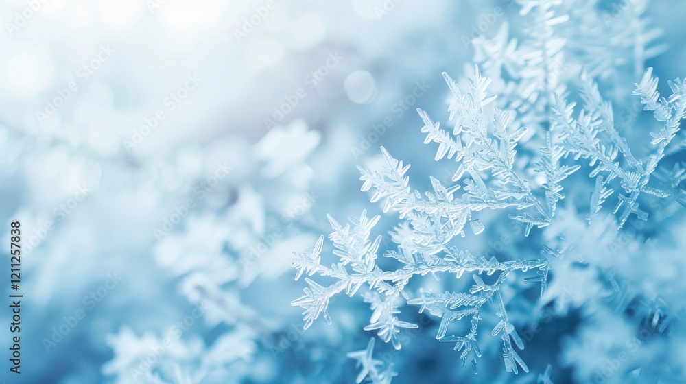 Close-up Image of Delicate Frost Patterns on a Frozen Surface with Soft Blue Tones Reflecting Light and Creating a Beautiful Winter Atmosphere Close-up Image of Delicate Frost Patterns on a Frozen Surface with Soft Blue Tones Reflecting Light and Creating a Beautiful Winter Atmosphere