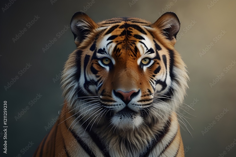 Fototapeta premium Beautiful and colored animals with glasses, tiger Generative AI
