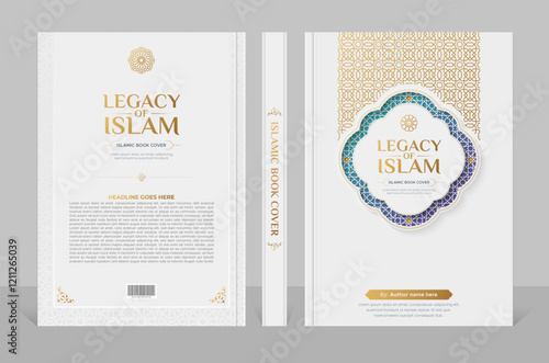 Arabic Islamic A4 size Book Cover Design with Arabic Pattern and Ornaments