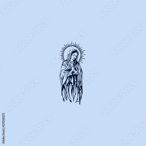 THESE HIGH QUALITY MOTHER MARIA VECTOR FOR USING VARIOUS TYPES OF DESIGN WORKS LIKE T-SHIRT, LOGO, TATTOO AND HOME WALL DESIGN