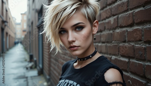 Edgy Blonde Pixie Haircut Style Inspiration photo