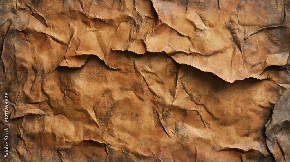 Textured brown crumpled paper background Textured brown crumpled paper background