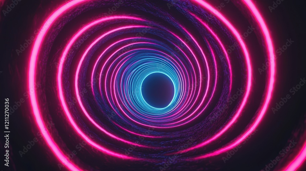Abstract Pink and Blue Neon Spiral Tunnel Background Abstract Pink and Blue Neon Spiral Tunnel Background