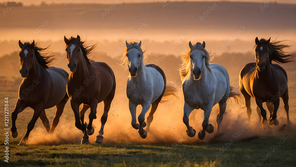 Fototapeta premium Galloping Freedom: Horses in Motion