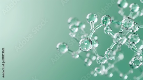 A high-resolution image of a dimethylamine molecule showcasing its nitrogen structure on a light green background photo